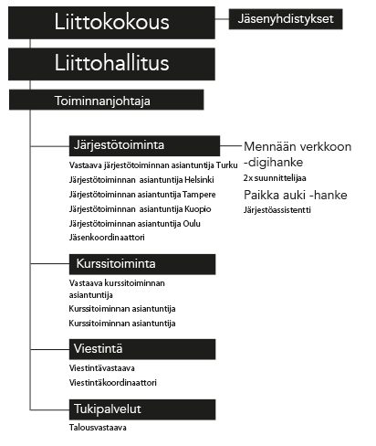 Liiton organisaatiokaavio